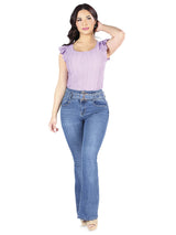 Pantalón Vaquero Para Mujer Mezclilla Stretch Mitzi Michel ESTILO R217 - BELLEZA'S - Pantalón Vaquero Para Mujer Mezclilla Stretch Mitzi Michel ESTILO R217 - Pantalones Colombianos - R 217 1