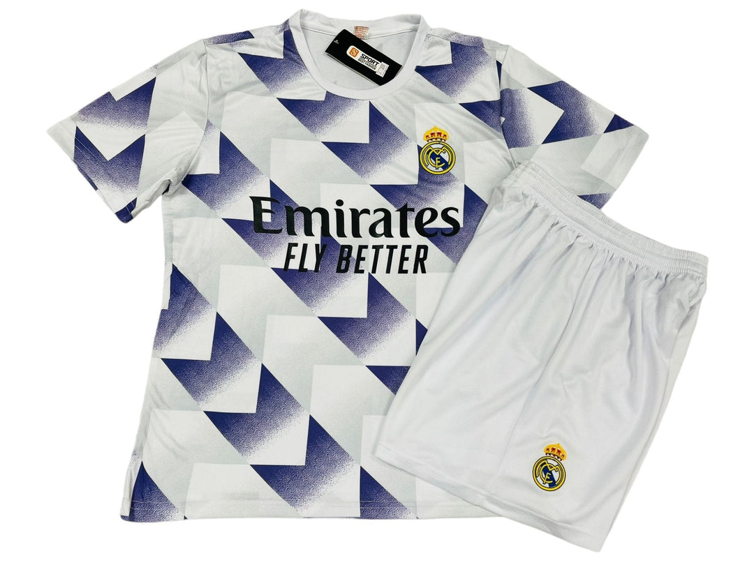 REAL MADRID Sports Jersey T-Shirts & Shorts WHITE/PURPLE-0069 - BELLEZA'S - REAL MADRID Sports Jersey T-Shirts & Shorts WHITE/PURPLE-0069 - BELLEZA'S - JERSEY - 000069