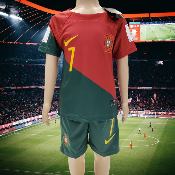 RONALDO #7 PORTUGAL Authentic Kid's Fútbol Sports Soccer Jersey T-Shirts & Shorts 00133 - BELLEZA'S - RONALDO #7 PORTUGAL Authentic Kid's Fútbol Sports Soccer Jersey T-Shirts & Shorts 00133 - Ronaldo 7 Jersey - 00133