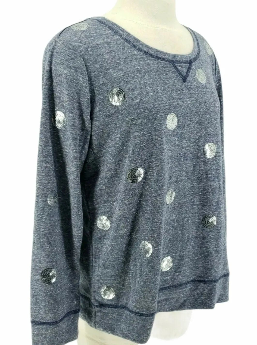 Style & Co Shirt Classic Navy Sequin Polka Dot Long Sleeve Top NWT Womens Medium - BELLEZA'S - Style & Co Shirt Classic Navy Sequin Polka Dot Long Sleeve Top NWT Womens Medium - BELLEZA'S - Sweater -