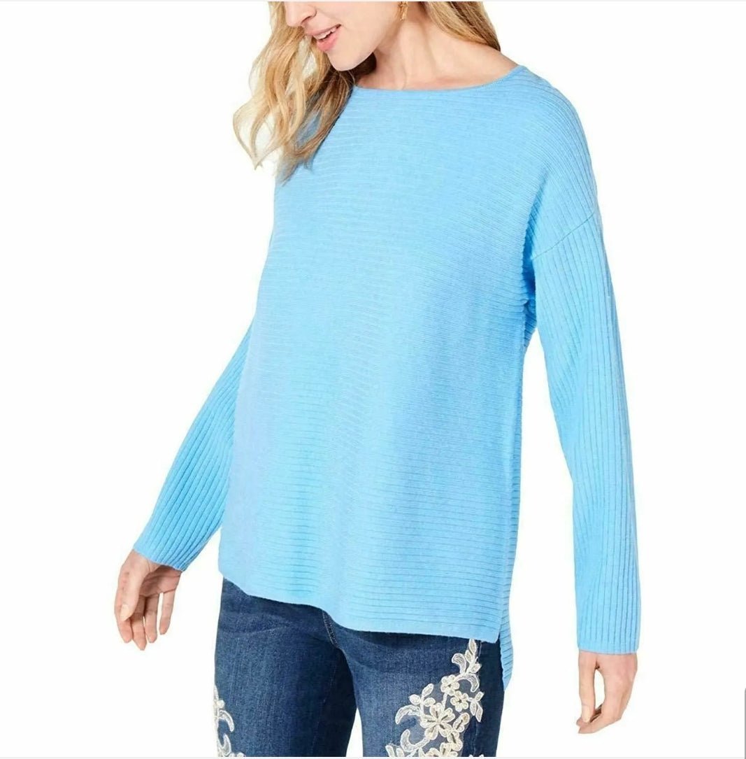 Style & Co Sweater Boatneck Rib Pullover Blue 2XL - BELLEZA'S - Style & Co Sweater Boatneck Rib Pullover Blue 2XL - BELLEZA'S - Sweater -