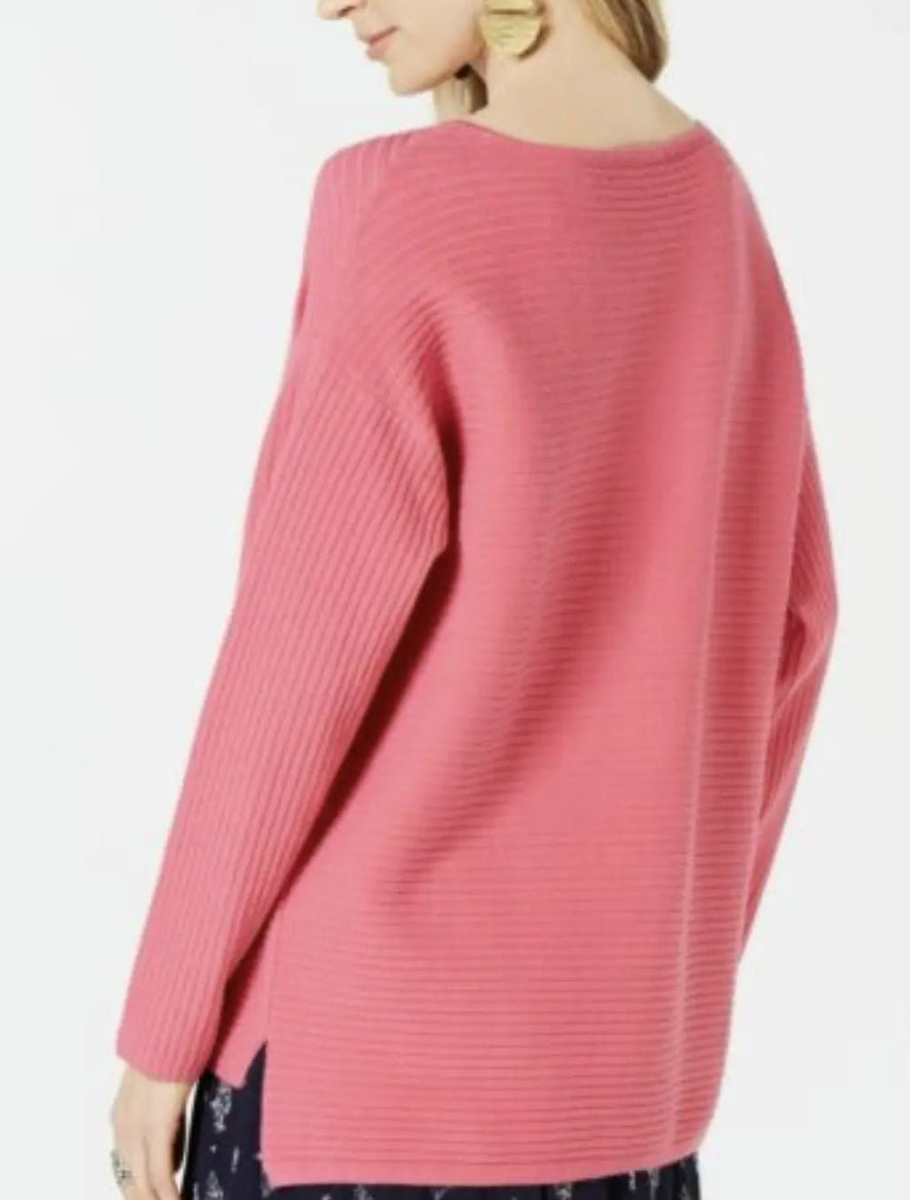 Style & Co Sweater Boatneck Rib Pullover Pink Large - BELLEZA'S - Style & Co Sweater Boatneck Rib Pullover Pink Large - BELLEZA'S - Sweater -