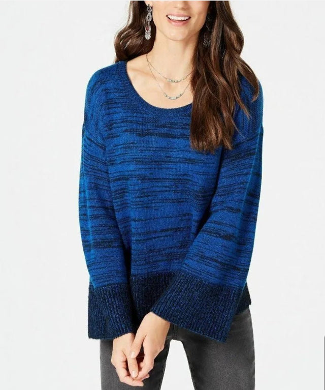 Style & Co Sweater Boxy Eyelash Pullover Navy Large - BELLEZA'S - Style & Co Sweater Boxy Eyelash Pullover Navy Large - BELLEZA'S - Sweater -