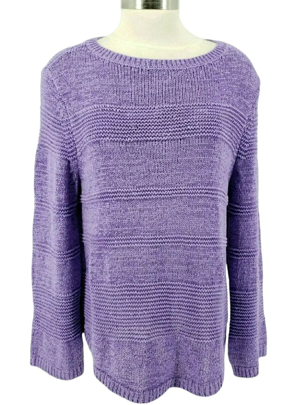 Style & Co Sweater Lilac Purple Long Sleeve Crochet Knit Pullover NWT Womens - BELLEZA'S - Style & Co Sweater Lilac Purple Long Sleeve Crochet Knit Pullover NWT Womens - BELLEZA'S - Sweater -