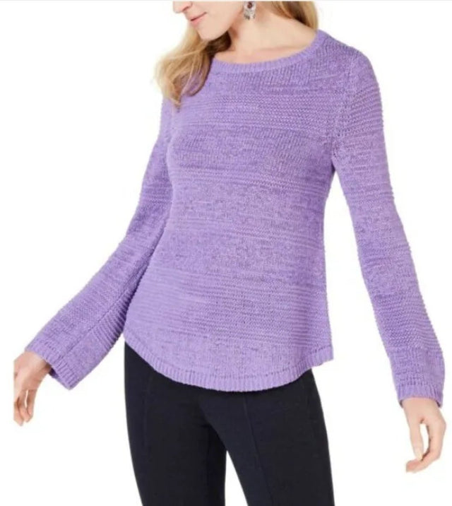 Style & Co Sweater Lilac Purple Long Sleeve Crochet Knit Pullover NWT Womens - BELLEZA'S - Style & Co Sweater Lilac Purple Long Sleeve Crochet Knit Pullover NWT Womens - BELLEZA'S - Sweater -