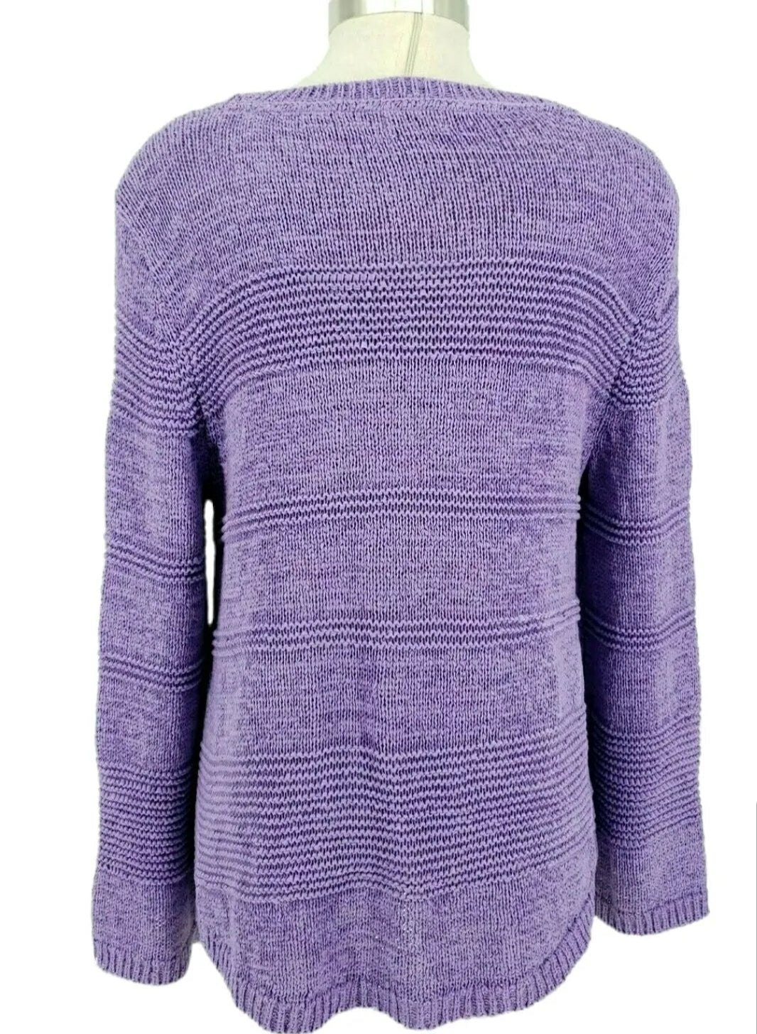 Style & Co Sweater Lilac Purple Long Sleeve Crochet Knit Pullover NWT Womens - BELLEZA'S - Style & Co Sweater Lilac Purple Long Sleeve Crochet Knit Pullover NWT Womens - BELLEZA'S - Sweater -