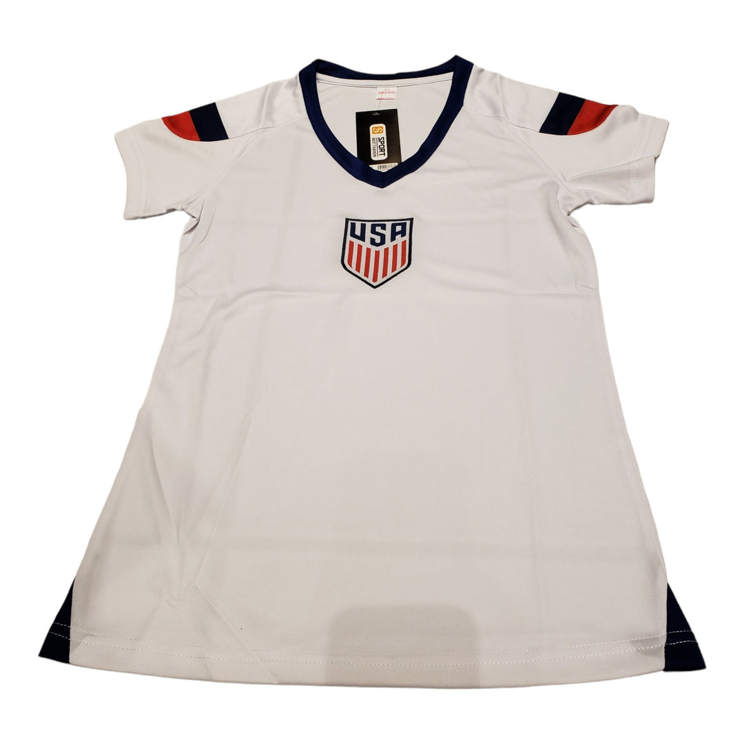 USA Ladie's Sports Jersey T-Shirts WHITE-00122 - BELLEZA'S - USA Ladie's Sports Jersey T-Shirts WHITE-00122 - JERSEY - 00122
