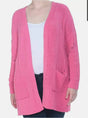 Women's Sweater Pink Berry Punch Chenille Open Front Cardigan - BELLEZA'S - Women's Sweater Pink Berry Punch Chenille Open Front Cardigan - BELLEZA'S - Sweater -