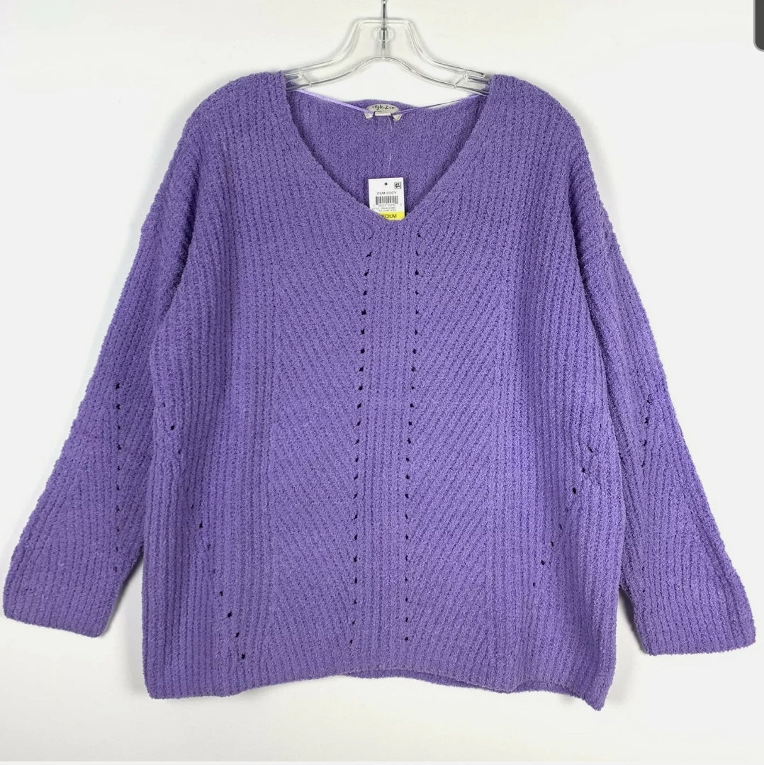Women's Sweaters Cozy Chenille V-Neck - BELLEZA'S - Women's Sweaters Cozy Chenille V-Neck - BELLEZA'S - -