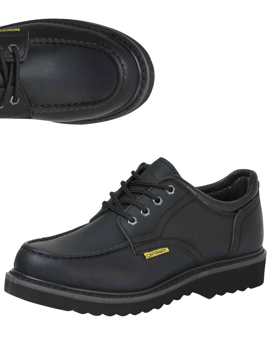 Otros lugares Celebridad felicidad Zapatos de Trabajo sin Puntera de Acero, Piel Genuina para Hombre  'Centenario' ID: 41125 NEGRO - BELLEZA'S